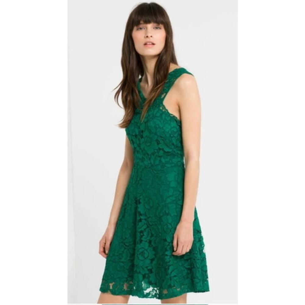 Sandro Paris Lace Emerald Green Lace Dress Size 2